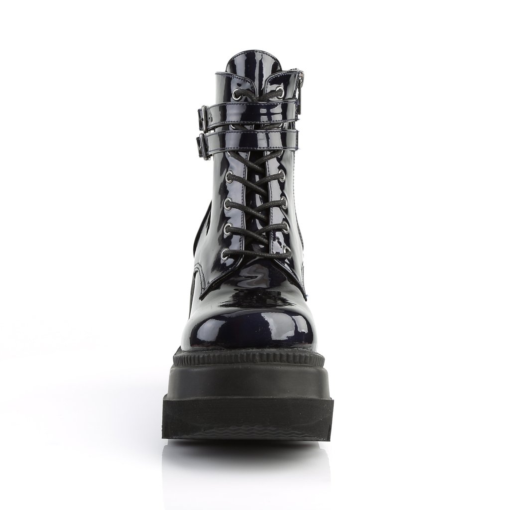 Bottines Demonia Shaker-52 Wedge Platform Dentelle Up Noir Femme | ROP-9770926