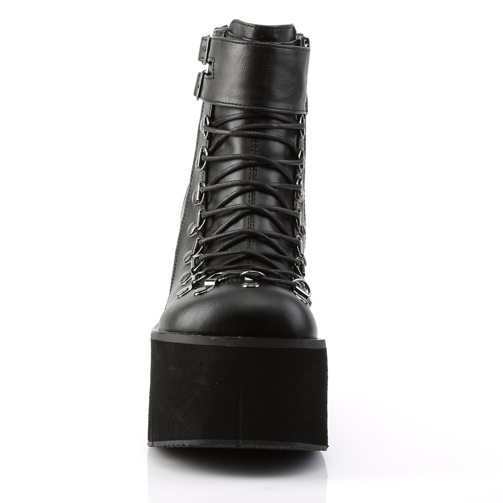 Bottines Demonia Kera-21 Dentelle Up Cuir Vegan Noir Femme | LHS-7428267