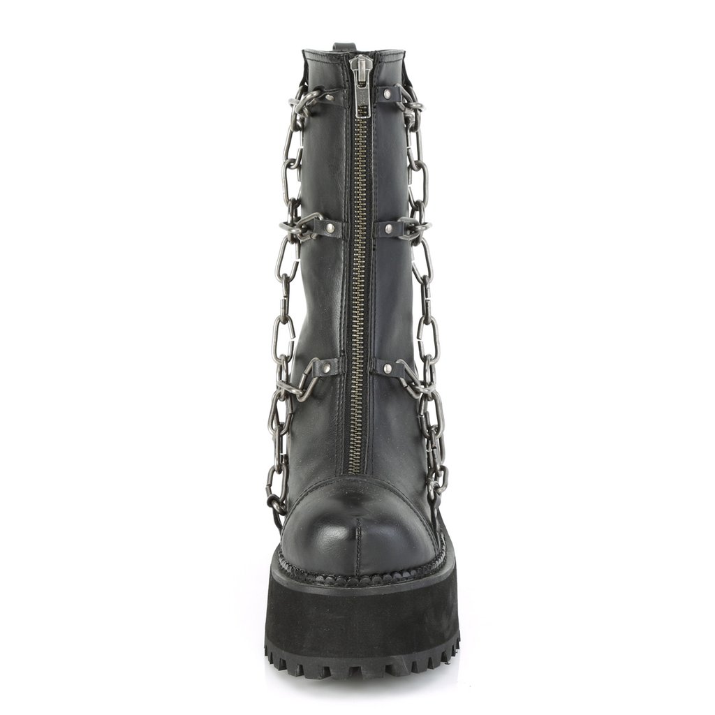 Bottines Demonia Assault-66 Platform Cuir Vegan Noir Femme | FRV-2530450