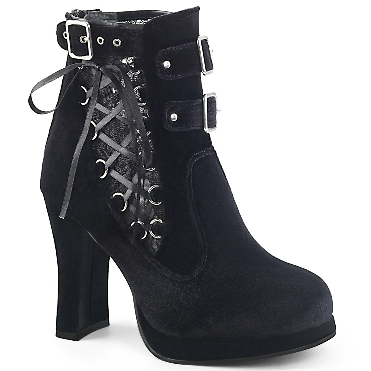 Bottines Demonia Crypto-51 Platform Noir Femme | BCP-5403216