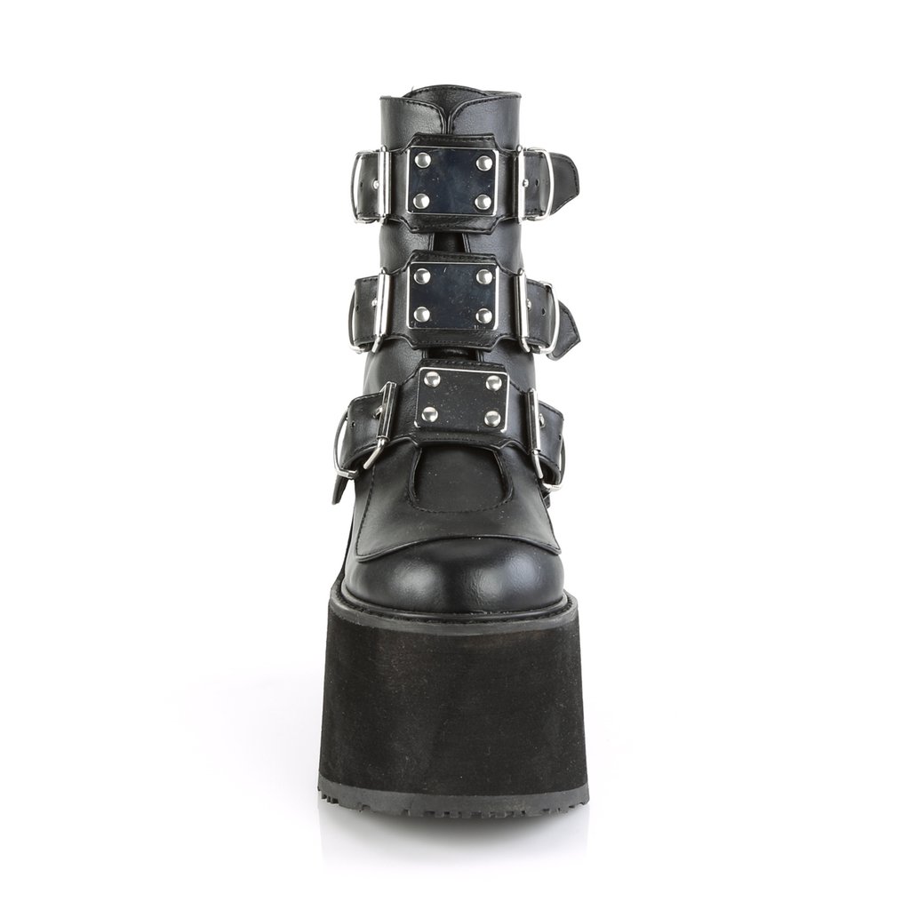 Bottines Demonia Swing-105 Wedge Platform Cuir Vegan Noir Femme | DPA-7233336