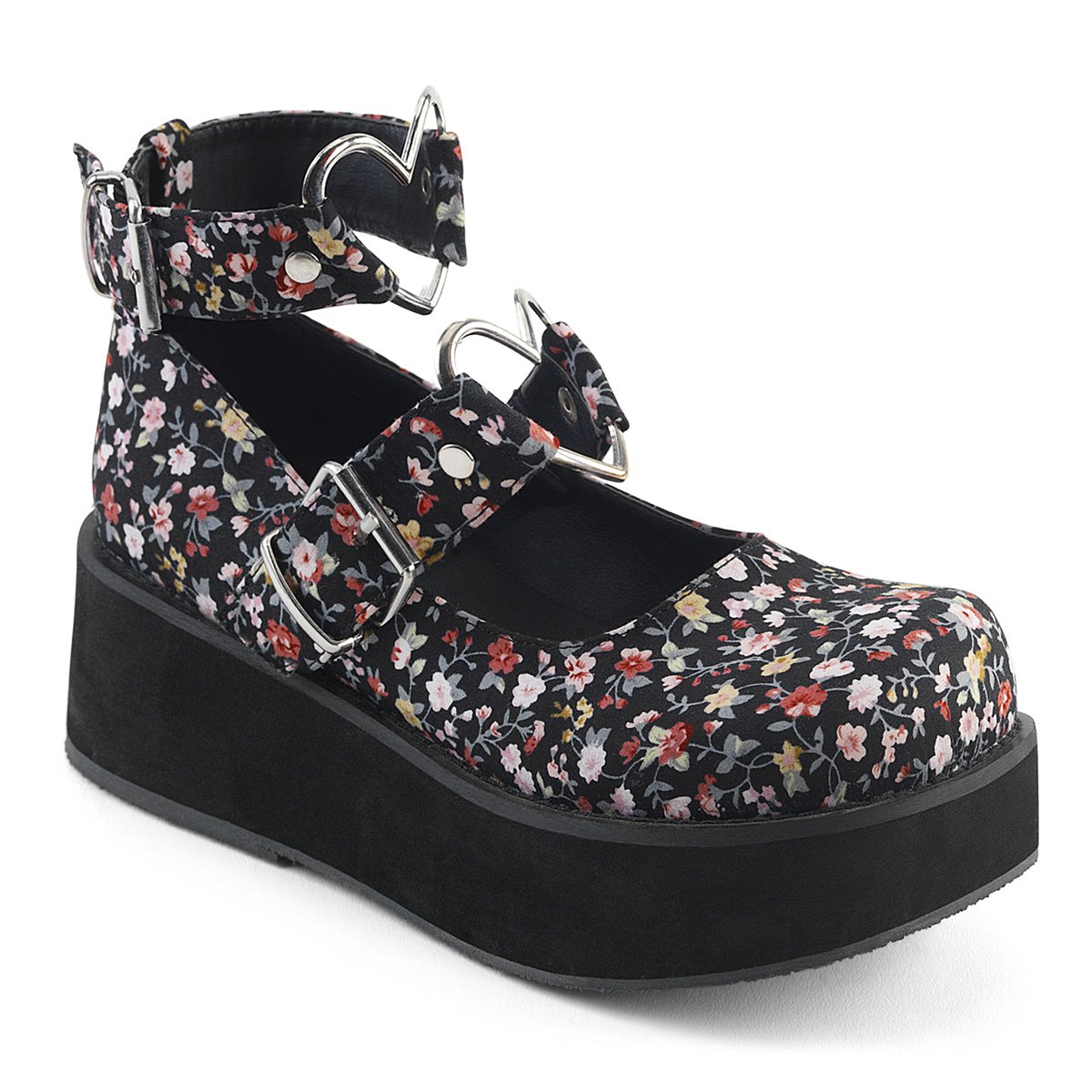 Chaussures Plateforme Demonia Sprite-02 Mary Jane Floral Femme | MQU-3330959