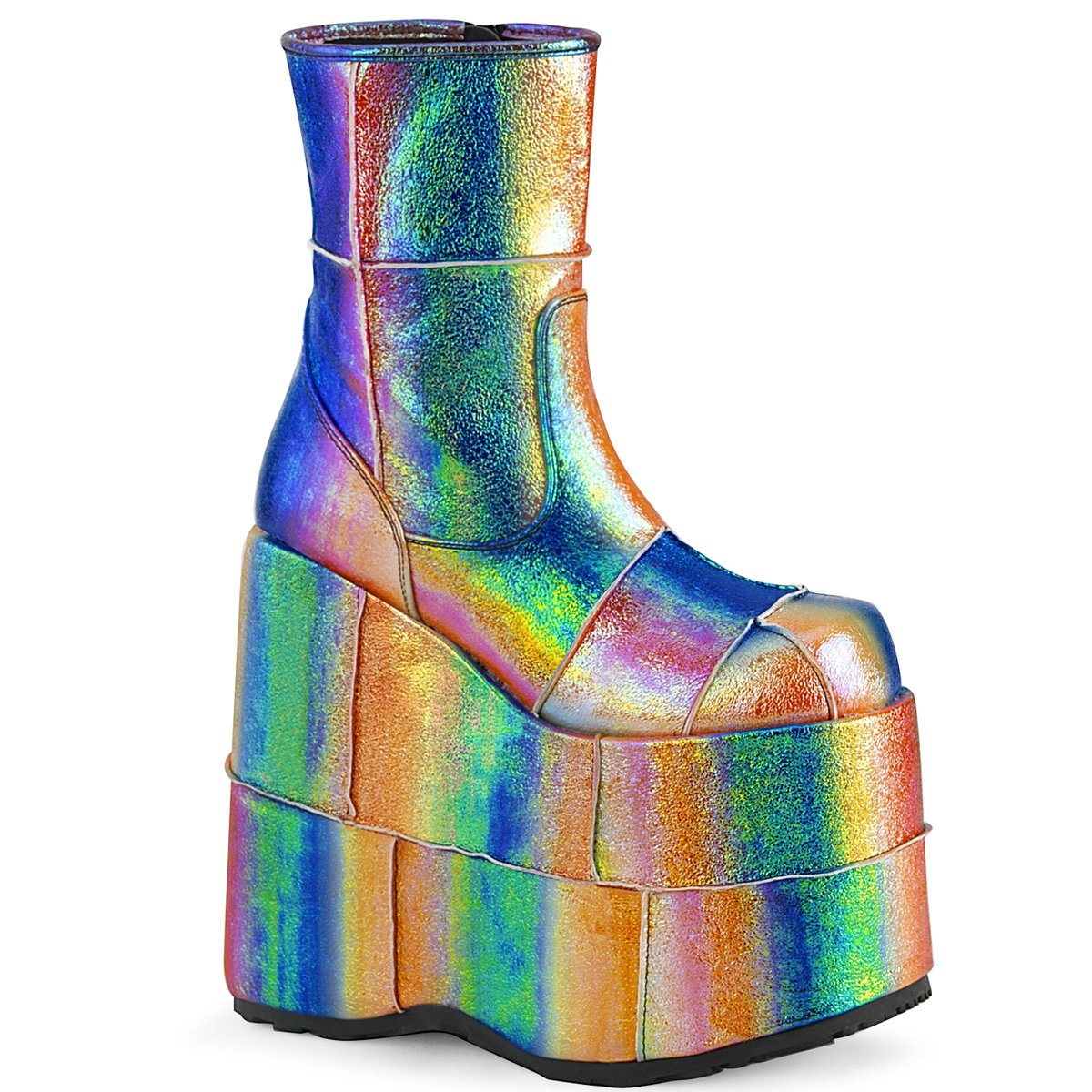 Bottines Demonia Stack-201 Ankle Boot Cuir Vegan Multicolore Homme | HZH-2378976