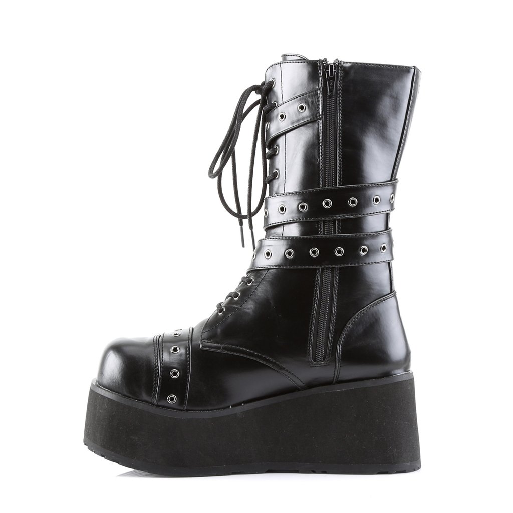 Bottines Demonia Trashville-205 Platform Goth Punk Cuir Vegan Noir Homme | COF-9853143