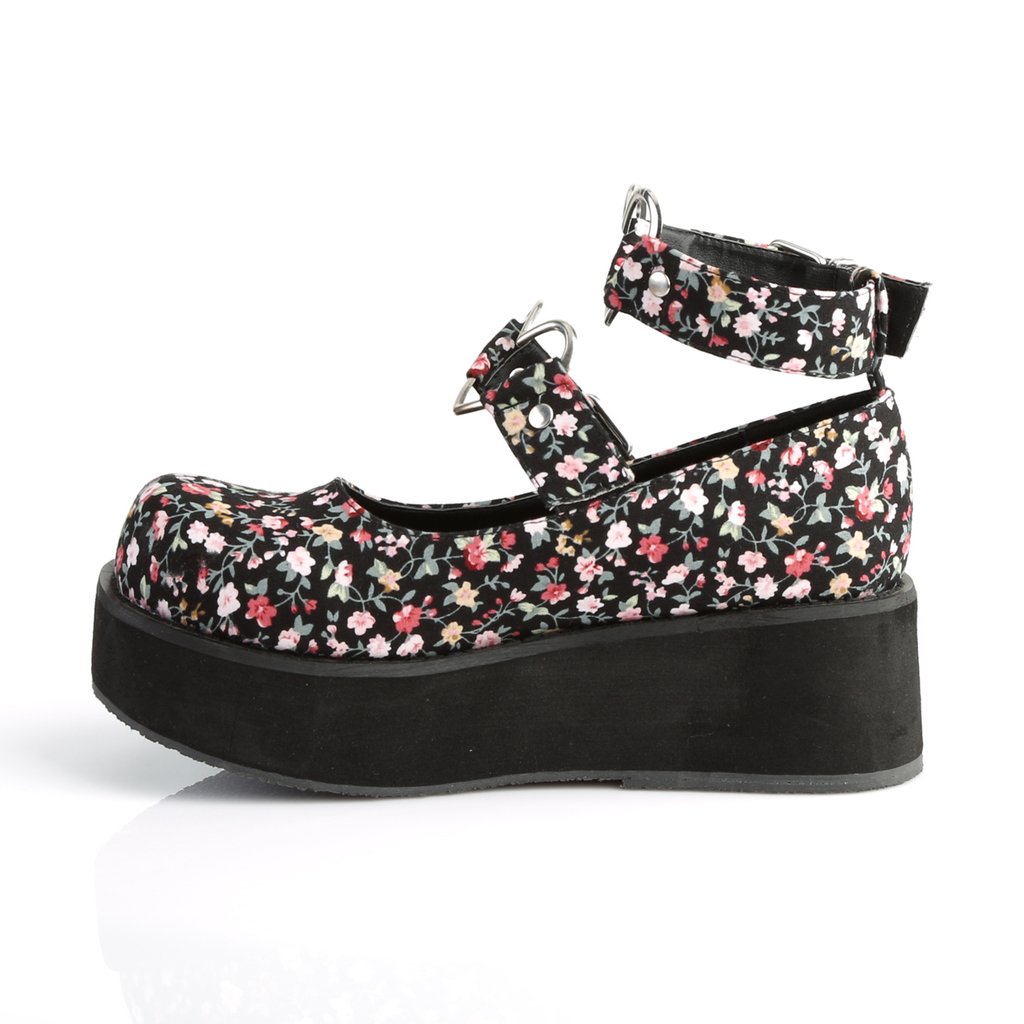 Chaussures Plateforme Demonia Sprite-02 Mary Jane Floral Femme | MQU-3330959