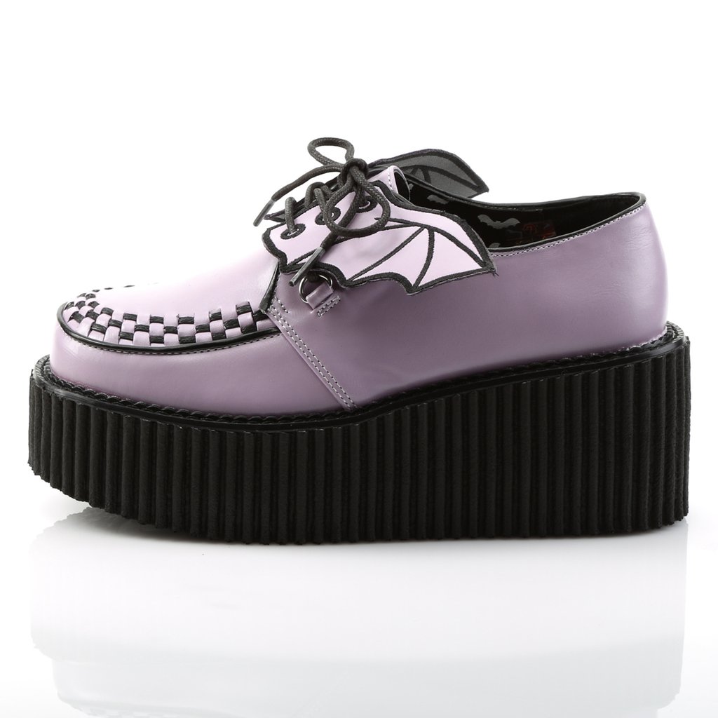 Chaussures Creepers Demonia Creeper-205 Platform Cuir Vegan Lavande Femme | NLW-0024667