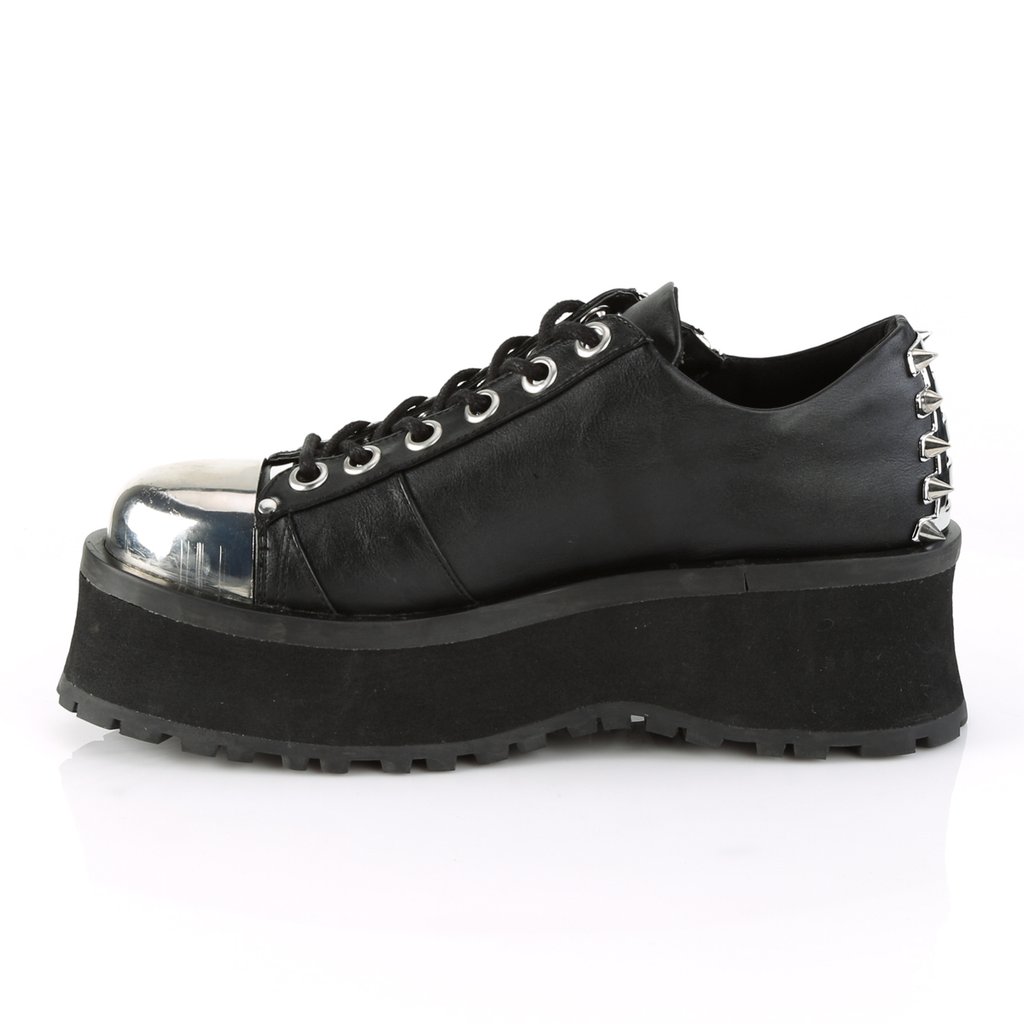 Chaussures Plateforme Demonia Gravedigger-04 Dentelle Up Cuir Vegan Noir Homme | TSQ-0938739