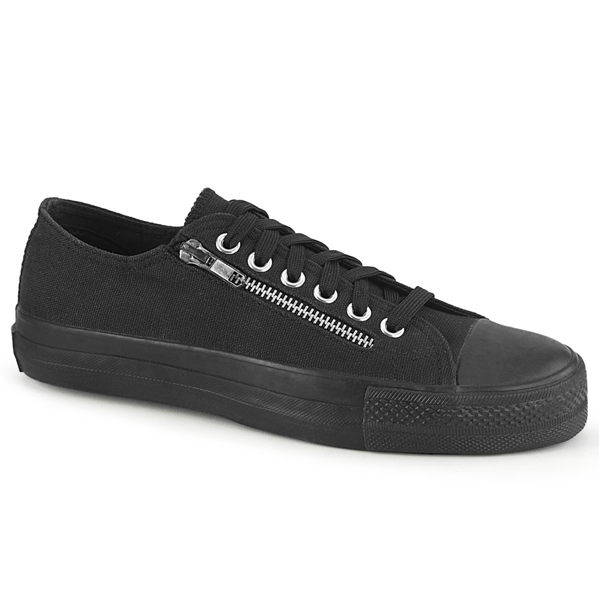 Baskets Demonia Deviant-06 Low Tops Tela Noir Homme | OUO-1341306