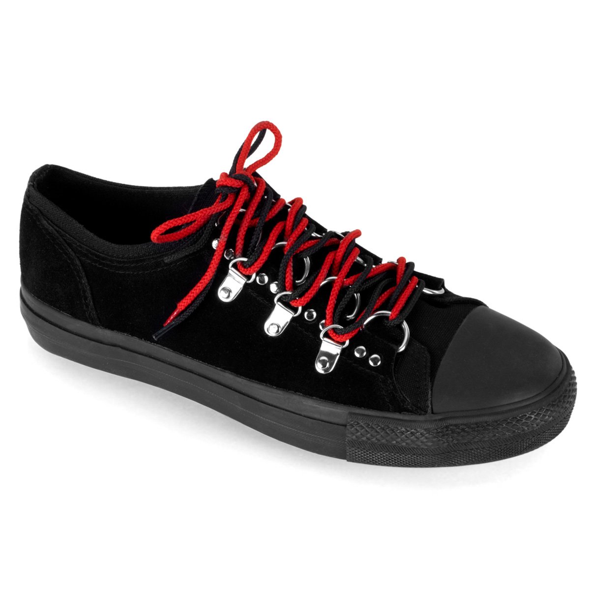 Baskets Demonia Deviant-05 Low Tops Daim Tela Noir Homme | SPJ-0166626