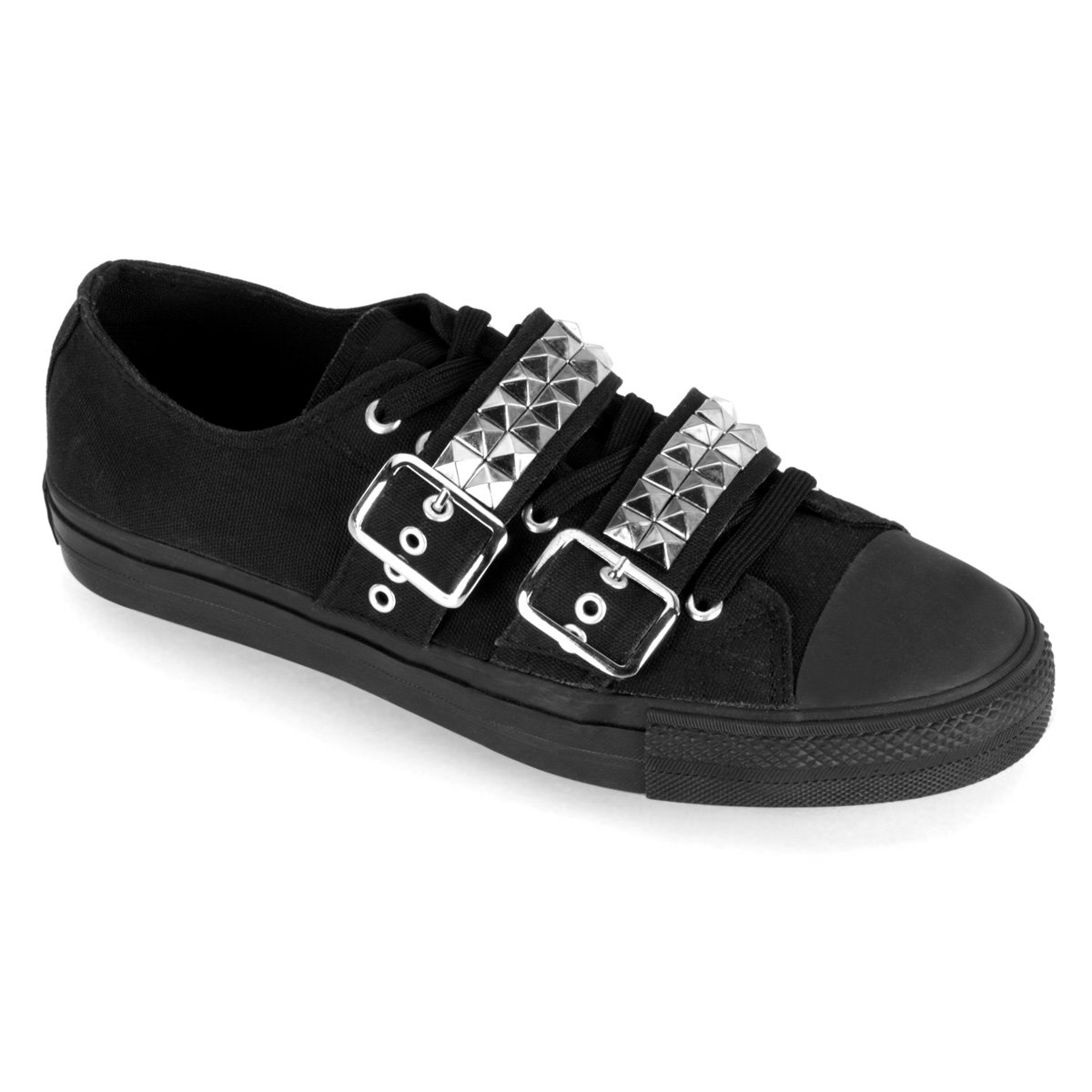 Baskets Demonia Deviant-08 Low Tops Tela Noir Homme | UME-6257999