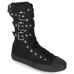 Baskets Demonia Deviant-202 Punk Goth Skater Tela Noir Homme | JVP-9171180