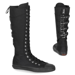 Baskets Demonia Deviant-303 Punk Goth Skater Tela Noir Homme | RVD-9862045