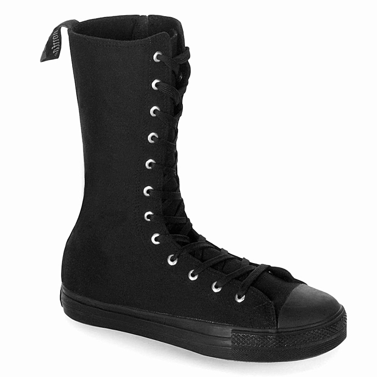 Baskets Demonia Deviant-201 Punk Goth Skater Tela Noir Homme | SDR-7288428