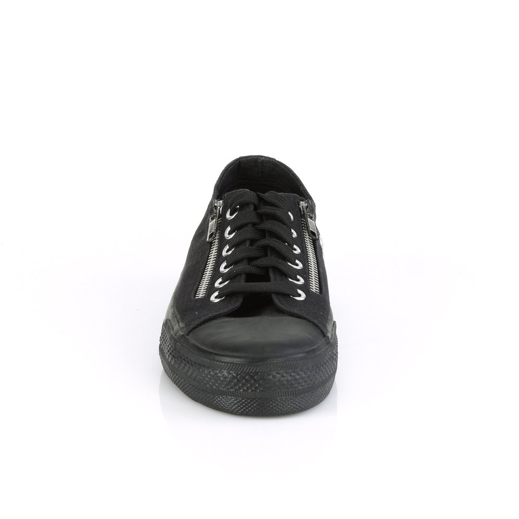 Baskets Demonia Deviant-06 Low Tops Tela Noir Homme | OUO-1341306