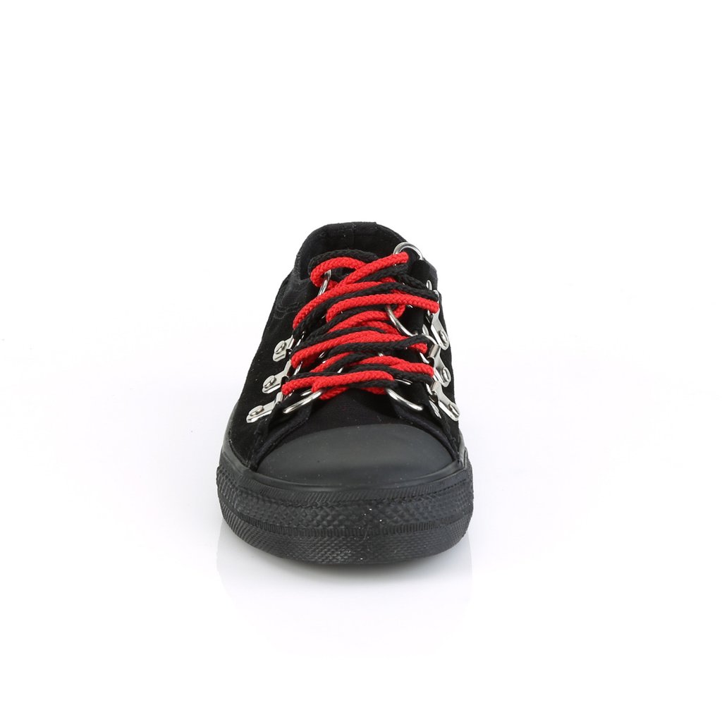 Baskets Demonia Deviant-05 Low Tops Daim Tela Noir Homme | SPJ-0166626