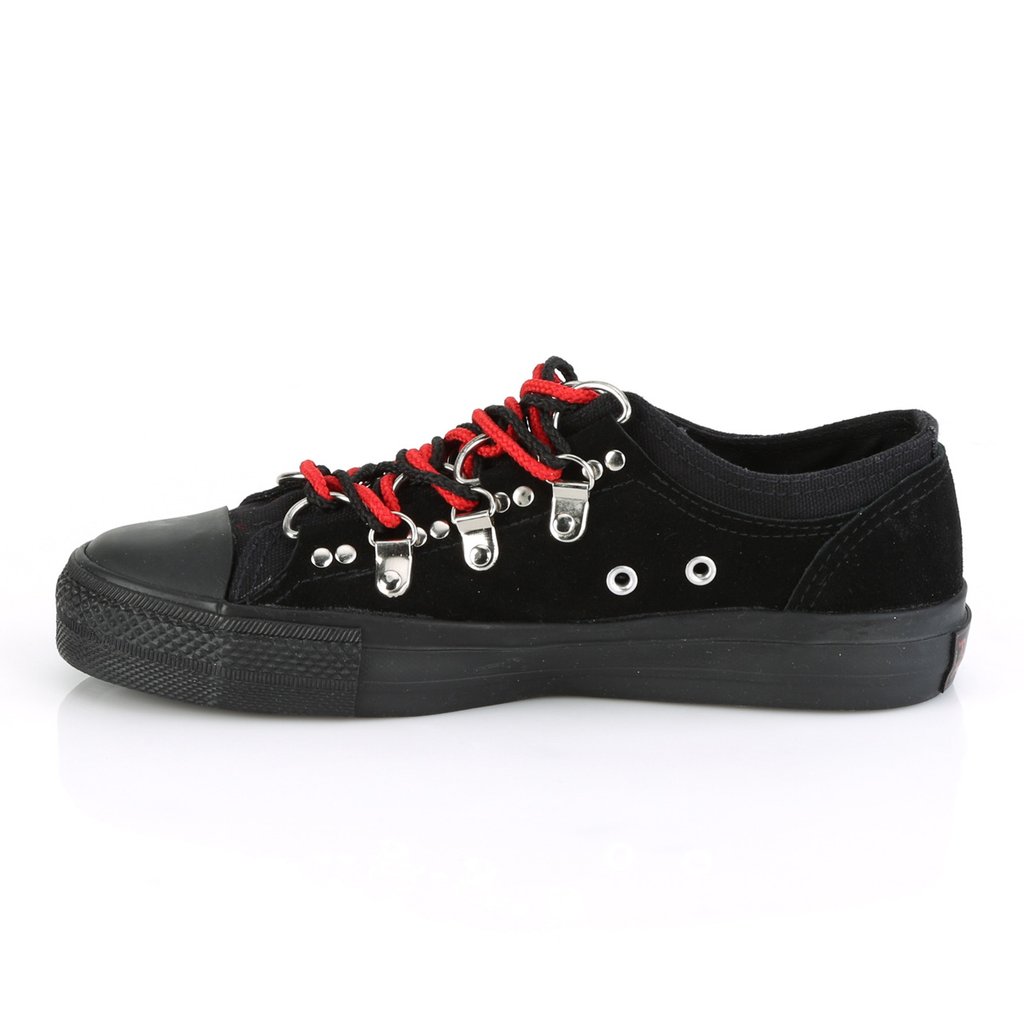 Baskets Demonia Deviant-05 Low Tops Daim Tela Noir Homme | SPJ-0166626