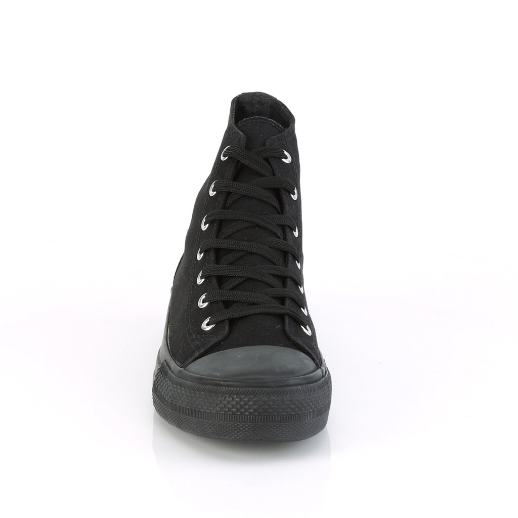 Baskets Demonia Deviant-101 Punk Goth Skater Tela Noir Homme | VQK-0652331