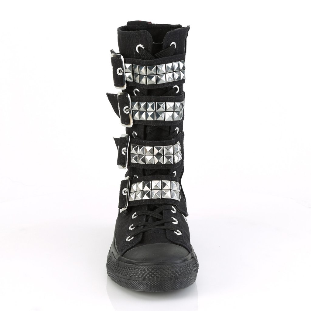 Baskets Demonia Deviant-203 Punk Goth Skater Tela Noir Homme | HTM-9057513