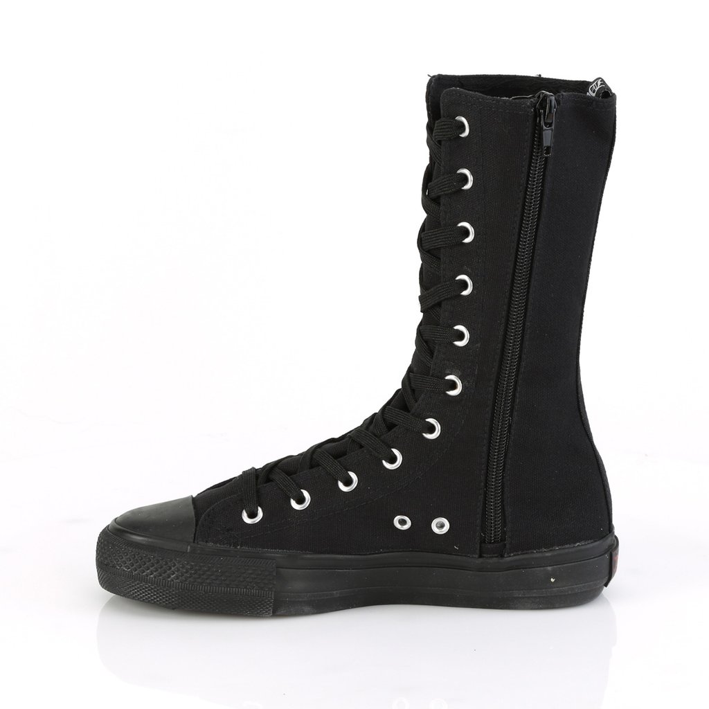 Baskets Demonia Deviant-201 Punk Goth Skater Tela Noir Homme | SDR-7288428