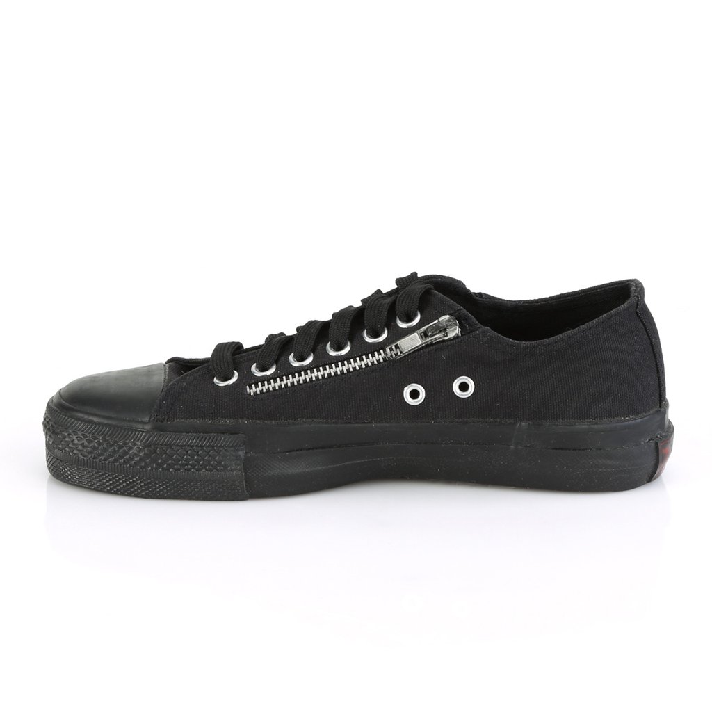 Baskets Demonia Deviant-06 Low Tops Tela Noir Homme | OUO-1341306