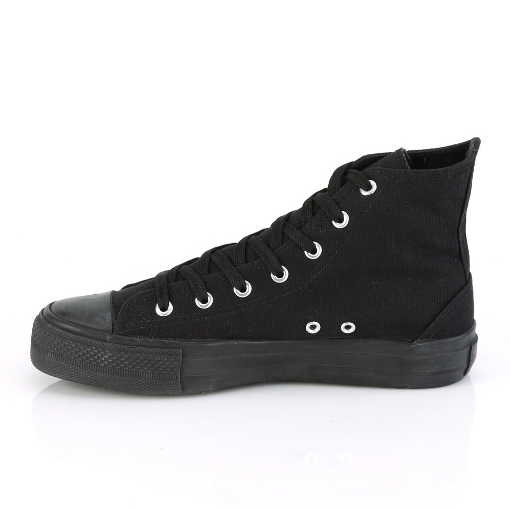 Baskets Demonia Deviant-101 Punk Goth Skater Tela Noir Homme | VQK-0652331