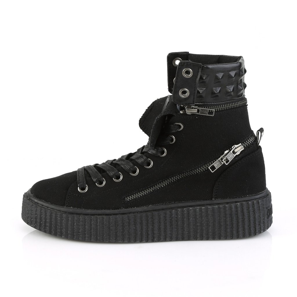 Baskets Demonia Sneeker-270 Platform Dentelle Up Tela Noir Homme | ZPL-2934580