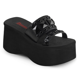 Sandales Talons Plateforme Demonia Funn-18 Cuir Vegan Noir Femme | ZNX-7359922