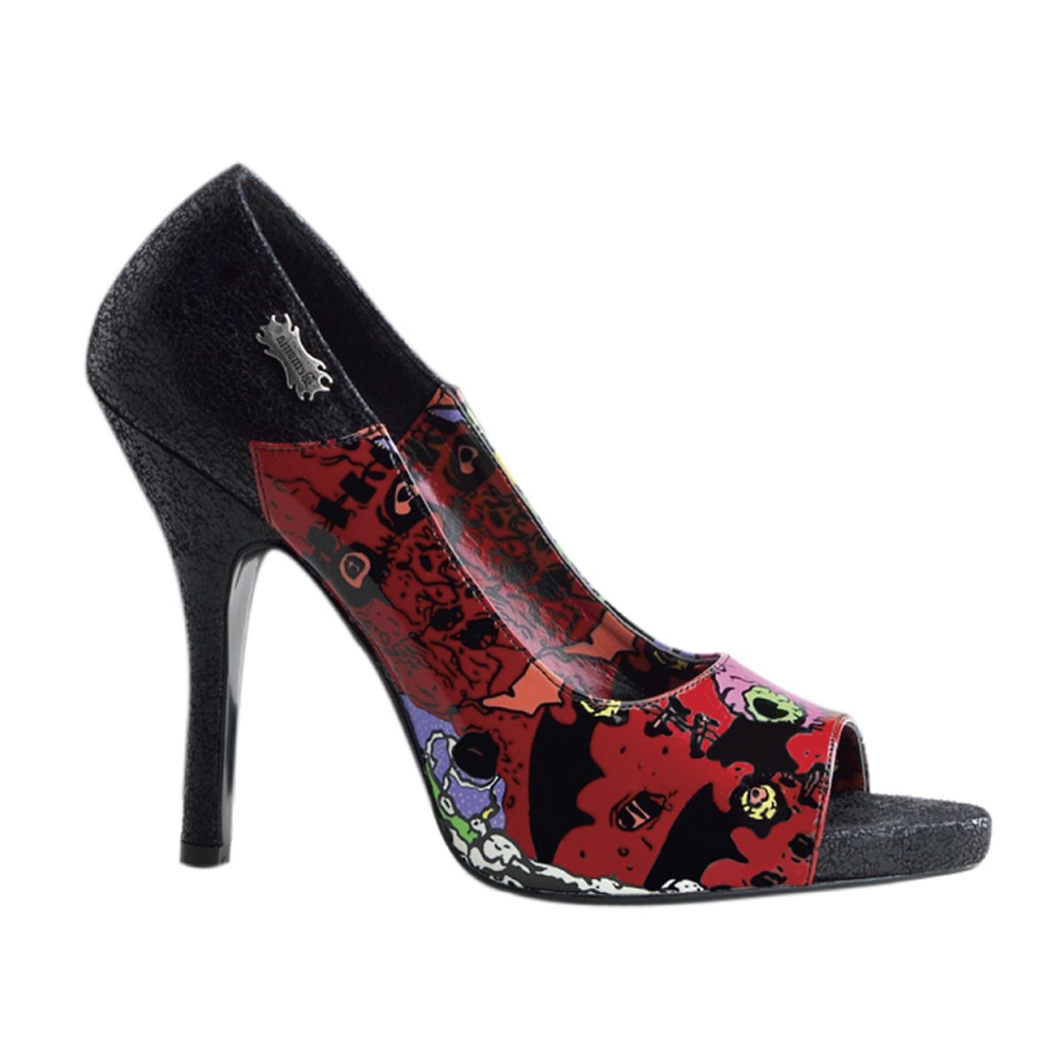 Escarpins Demonia Zombie-10 Platform Cuir Noir Femme | FKP-4159932