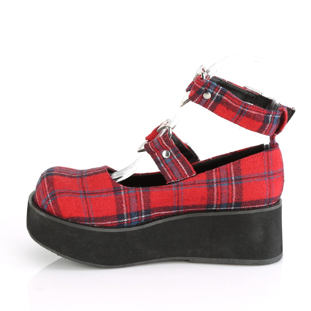 Chaussures Plateforme Demonia Sprite-02 Mary Jane Rouge Femme | ERR-2473128