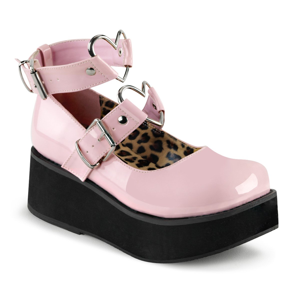 Chaussures Plateforme Demonia Sprite-02 Mary Jane Vernis Rose Femme | YBX-1534640