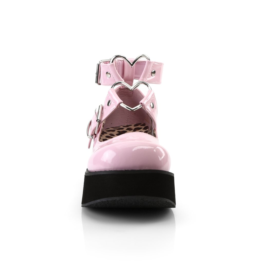 Chaussures Plateforme Demonia Sprite-02 Mary Jane Vernis Rose Femme | YBX-1534640