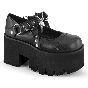 Chaussures Plateforme Demonia Ashes-33 Cuir Vegan Noir Femme | LNW-3248951