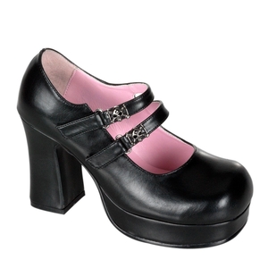 Chaussures Plateforme Demonia Gothika-09 Goth Punk Cuir Vegan Noir Femme | SPN-0063460