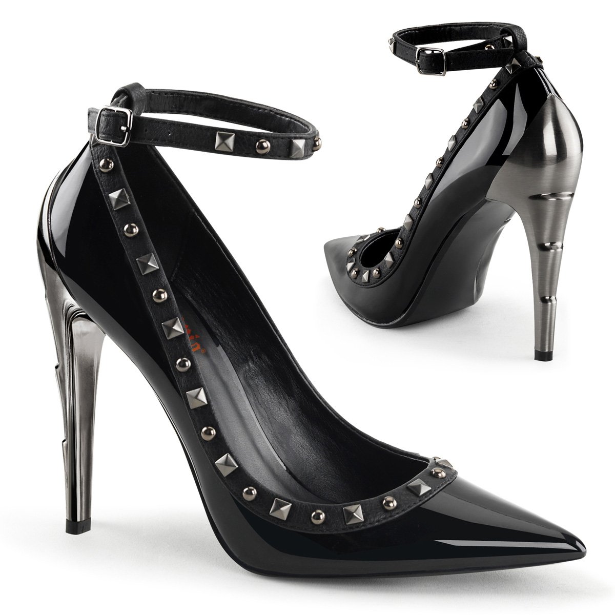 Escarpins Demonia Voltage-03 Cuir Vegan Noir Femme | RBC-1646605