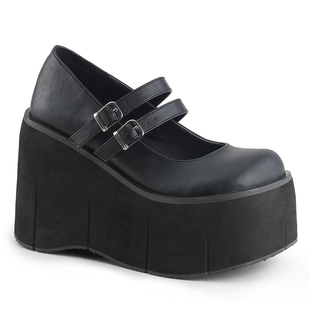 Chaussures Plateforme Demonia Kera-08 Mary Jane Cuir Vegan Noir Femme | AQB-7143237