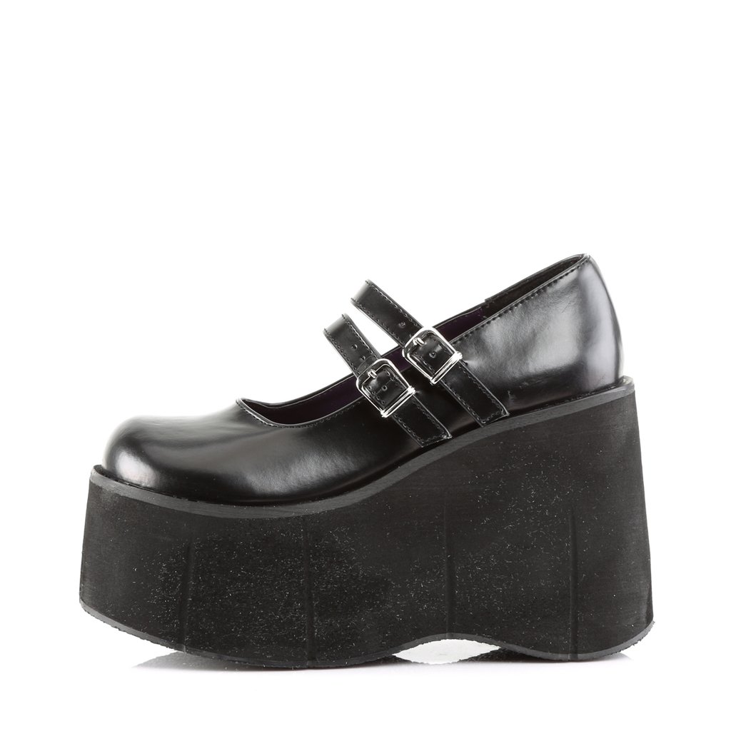 Chaussures Plateforme Demonia Kera-08 Mary Jane Cuir Vegan Noir Femme | AQB-7143237