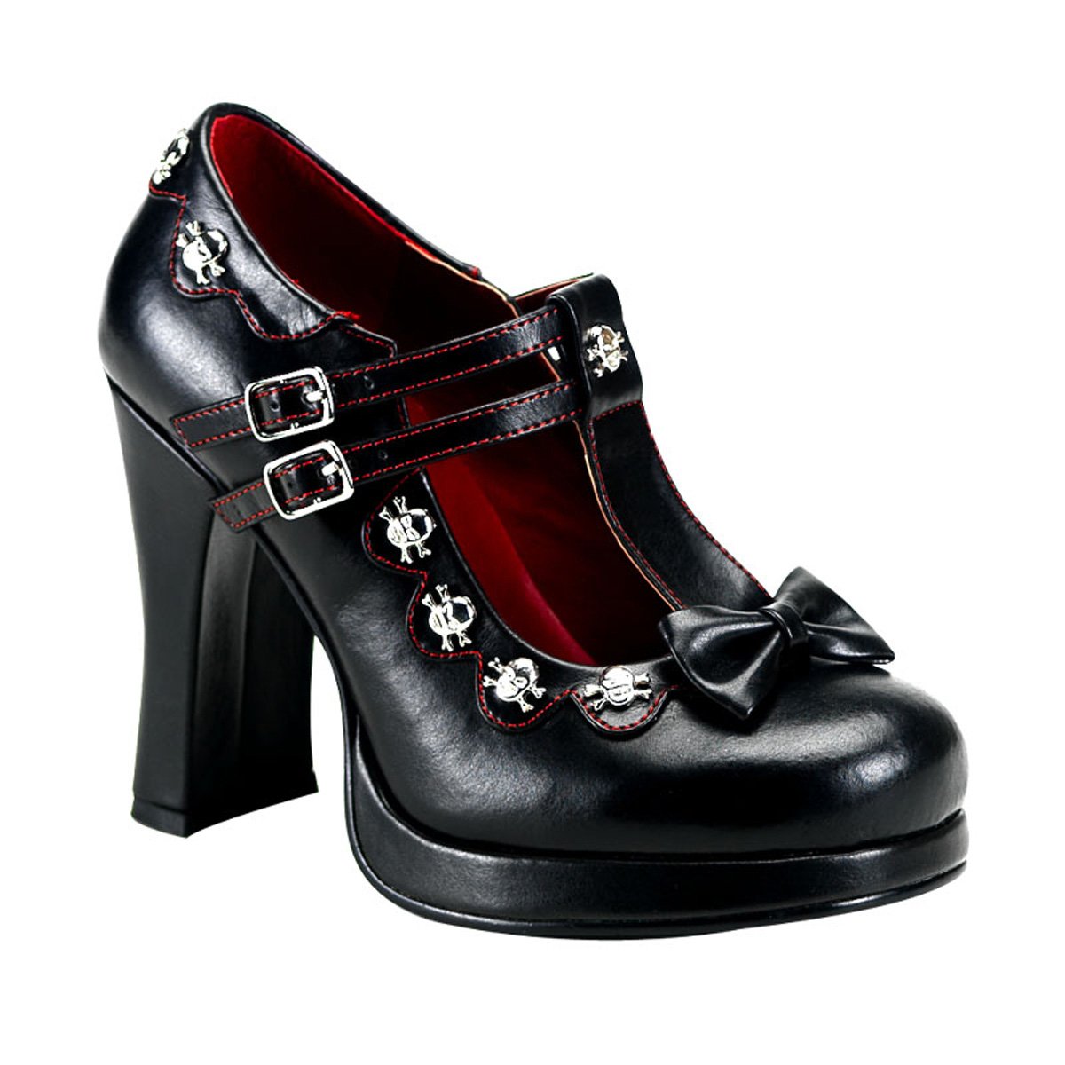 Chaussures Plateforme Demonia Crypto-06 Goth Punk Cuir Vegan Noir Femme | WZI-3227715