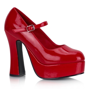 Escarpins Demonia Dolly-50 Mary Jane Vernis Rouge Femme | NET-2787624