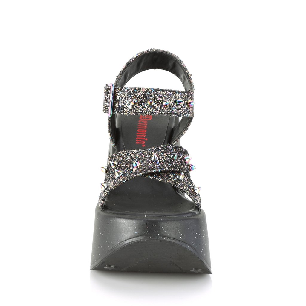 Talons Compensés Demonia Platform Dynamite-02 Glitter Noir Femme | XUZ-6100207