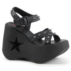 Talons Compensés Demonia Platform Dynamite-02 Cuir Vegan Noir Femme | RTC-1834925