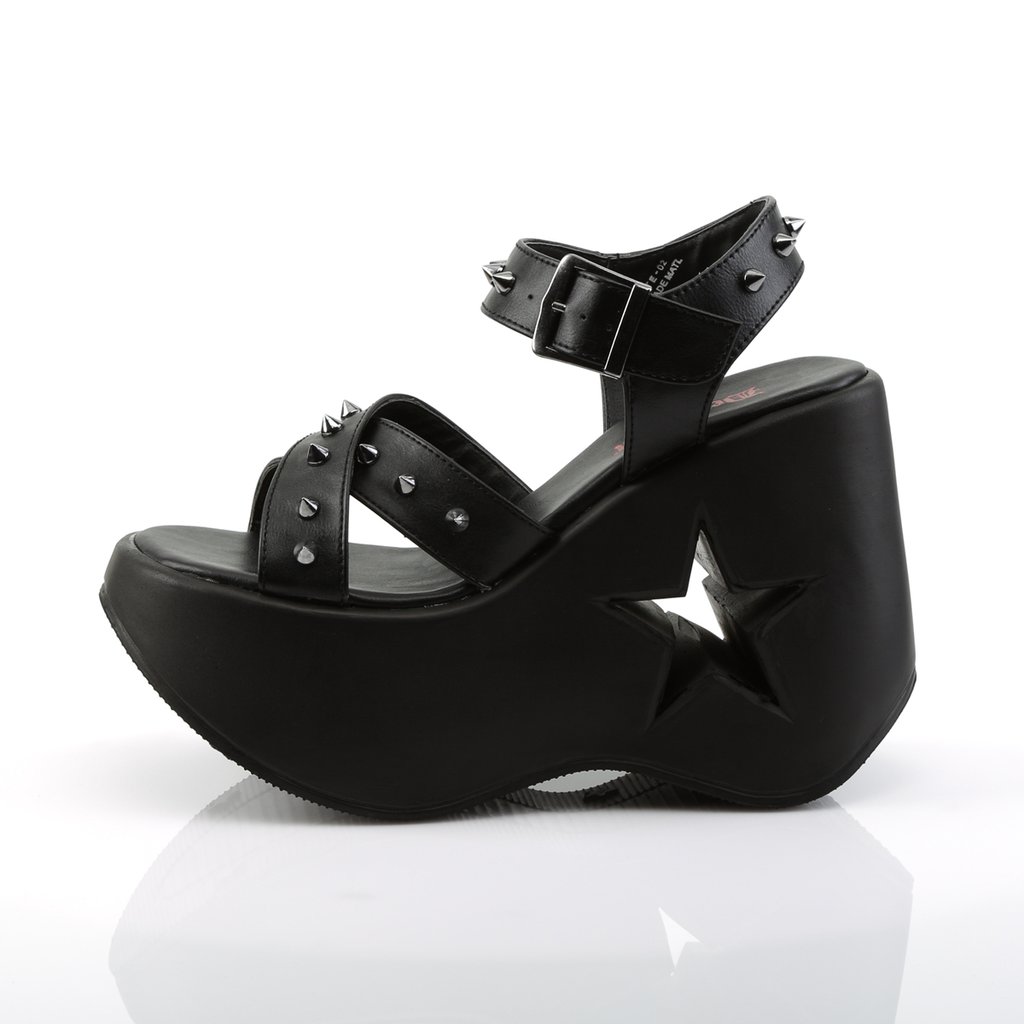 Talons Compensés Demonia Platform Dynamite-02 Cuir Vegan Noir Femme | RTC-1834925