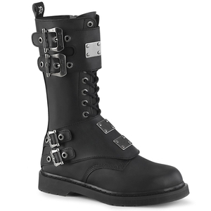 Bottes Hautes Demonia Bolt-345 Mid-Calf Cuir Vegan Noir Homme | RLS-7995311