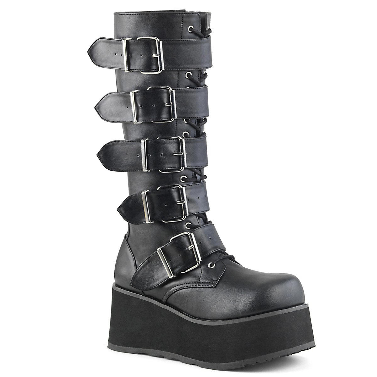 Bottes Hautes Demonia Trashville-518 Platform Goth Punk Cuir Vegan Noir Homme | YEF-3146649