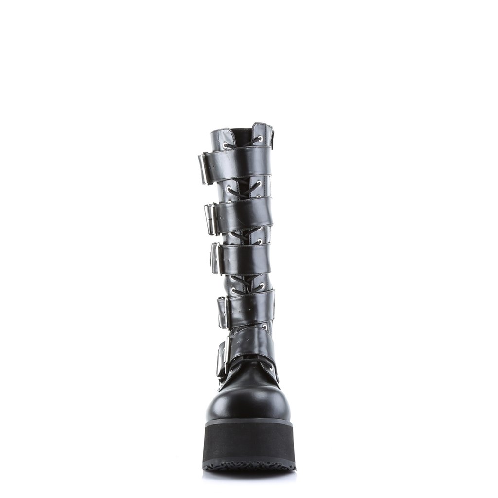 Bottes Hautes Demonia Trashville-518 Platform Goth Punk Cuir Vegan Noir Homme | YEF-3146649