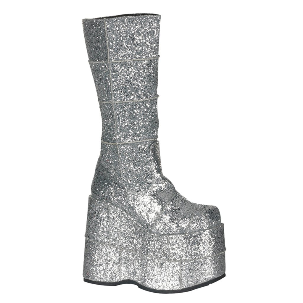 Bottes Hautes Demonia Stack-301G Platform Argent Homme | IJQ-3248617