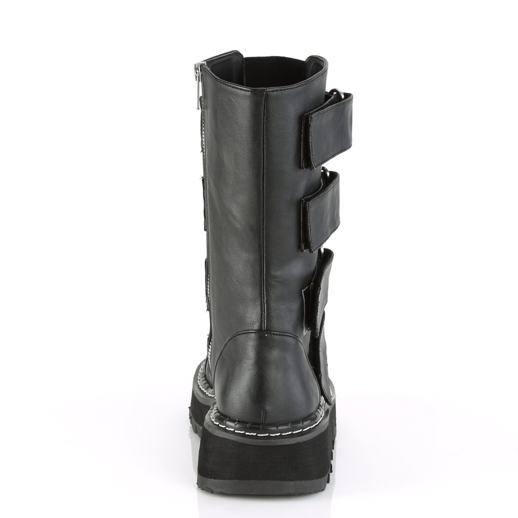 Bottes Hautes Demonia Lilith-211 Mid-Calf Boot Cuir Vegan Noir Femme | PWD-9245316