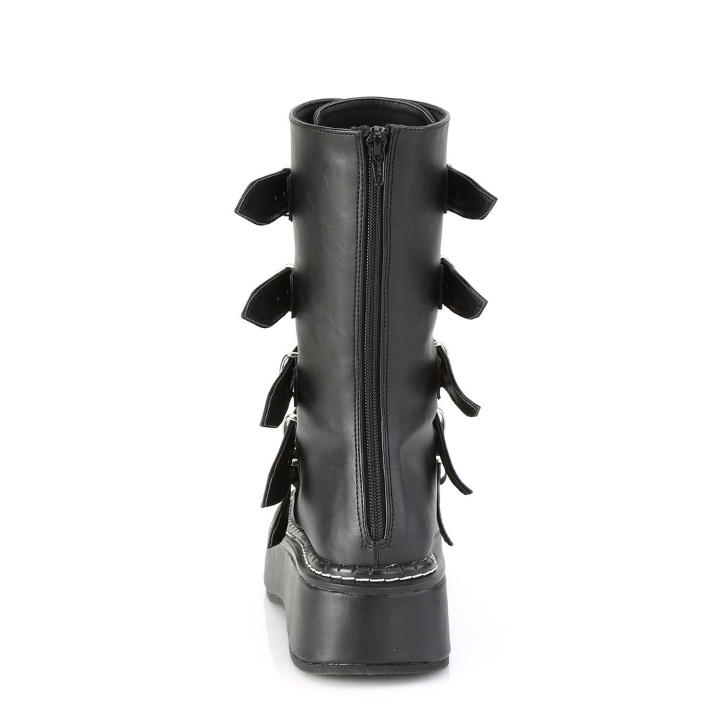 Bottes Hautes Demonia Emily-330 Platform Mid-Calf Cuir Vegan Noir Femme | XAX-8711428