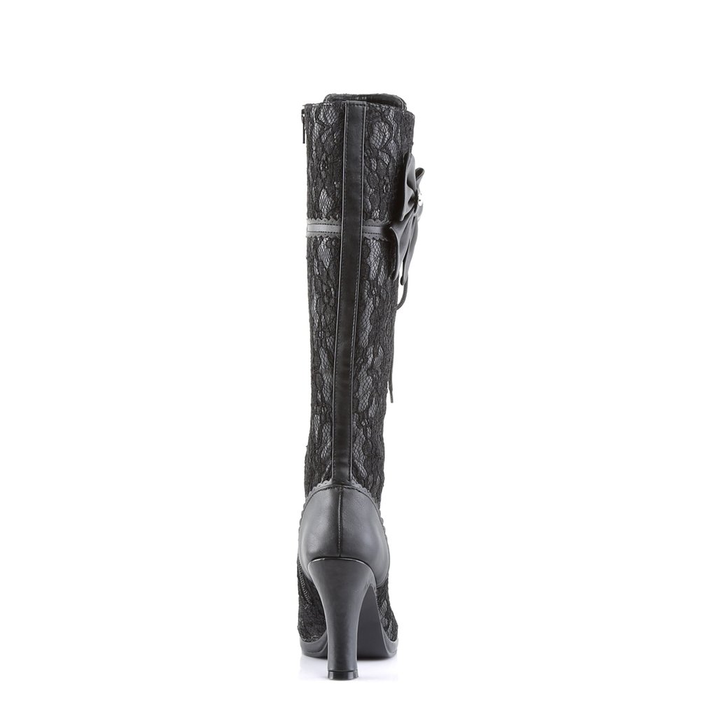 Bottes Hautes Demonia Glam-240 Platform Dentelle Up Vegan Noir Femme | QGN-4441849