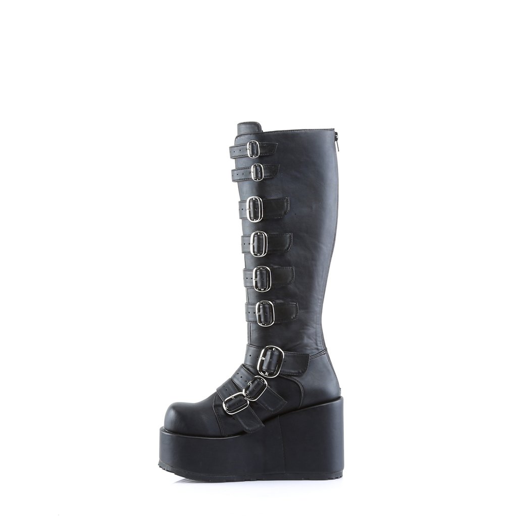 Bottes Hautes Demonia Concord-108 Platform Goth Punk Cuir Vegan Noir Femme | HZI-2319110