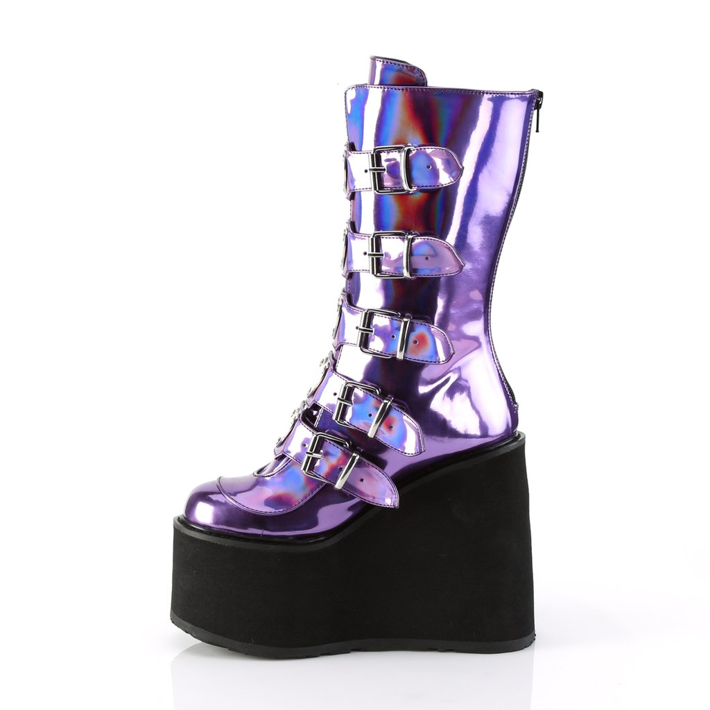 Bottes Hautes Demonia Swing-230 Platform Mid-Calf Violette Femme | OFX-1882922